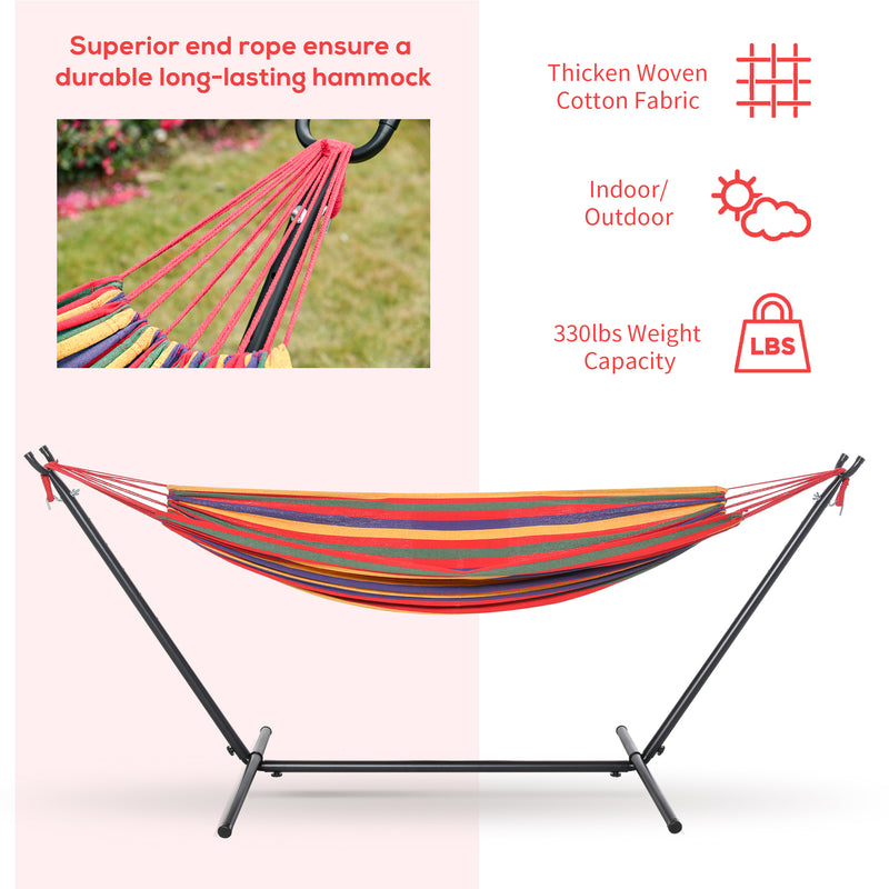 9.3ft Multi Colour Hammock with Stand - Seasonal Overstock