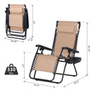 Patio Furniture, Darius 2pc Zero Gravity Chair Set - Beige - Seasonal Overstock