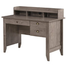 Fides Writing Desk with Storage Drawers and Hutch - Grey - Seasonal Overstock