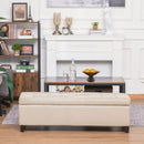 Benches, Isra 51" Beige Upholstered Storage Bench - Seasonal Overstock