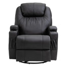 Reclining Chairs, Maxx Reclining Swivel Vibration Massage Chair - Black - Seasonal Overstock