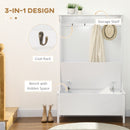 Hall Trees, Presley White 3-in-1 Hall Tree Coat Rack with Shelf and Storage Bench - Seasonal Overstock