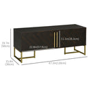 Richie Brown and Gold Cabinet Style TV Stand for TVS up to 55" - Seasonal Overstock