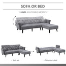 Sofas, Rivo 82" Sectional Sofa Bed in Grey - Seasonal Overstock