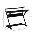 Ryan 39" Wide Black Two-Tiered Z-Frame Desk - Seasonal Overstock