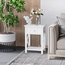 Selina White Accent End Table with Drawer - Seasonal Overstock