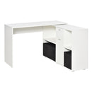 Simon Convertible L-Shaped Desk with Cabinet and Storage - White - Seasonal Overstock