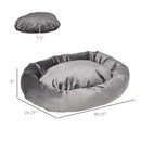 Dog Beds, Velvet Soft Dark Grey Large Dog Bed - Seasonal Overstock