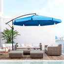 Patio Umbrella, 11ft Offset Cantilever Patio Umbrella with Easy Tilt Adjust - Blue - Seasonal Overstock