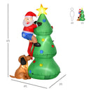 Christmas Decorations, 5.9ft Inflatable Christmas Tree with Funny Santa & Dog Scene - Seasonal Overstock