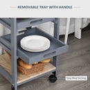 Adina 4-Tier Rolling Kitchen Island & Serving Cart - Grey - Seasonal Overstock