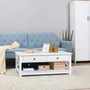 Coffee Tables, Penn Farmhouse Style Coffee Table with Drawers - White - Seasonal Overstock