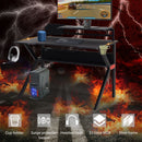 Rocky 47" Wide 2-Level Gaming Desk with Tablet Stand and Cup Holder - Seasonal Overstock