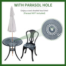 Roderick 3pc Cast Aluminum Outdoor Black Bistro Set - Seasonal Overstock