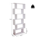 Zeke 6-Tier White Bookshelf - Seasonal Overstock