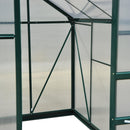Greenhouses, 6.2' x 8.3' Walk-In Aluminum Frame Greenhouse with Polycarbonate Panels, Sliding Door - Green - Seasonal Overstock
