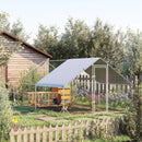 Small Animal Habitats & Cages, 10' x 13' Steel Walk-In Chicken Coop Pen with Peaked Roof and Canopy - Seasonal Overstock
