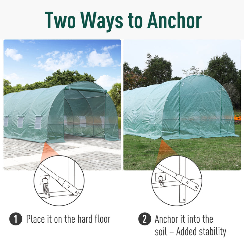 20' x 10' x 7' Soft Cover Dome Top Greenhouse - Green - Seasonal Overstock
