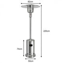 50,000 BTU Outdoor Standing Propane Patio Heater with Wheels - Silver - Seasonal Overstock