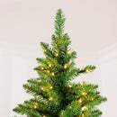 Christmas Trees, 7.5ft Pre-Lit Artificial Green Christmas Tree - Seasonal Overstock