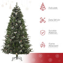 Christmas Trees, 7ft Artificial Pine Christmas tree with Pine Cones & Snow - Seasonal Overstock