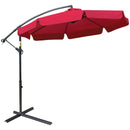 Patio Umbrella, 9ft Offset Cantilever Patio Umbrella with Easy Tilt Adjust - Red - Seasonal Overstock