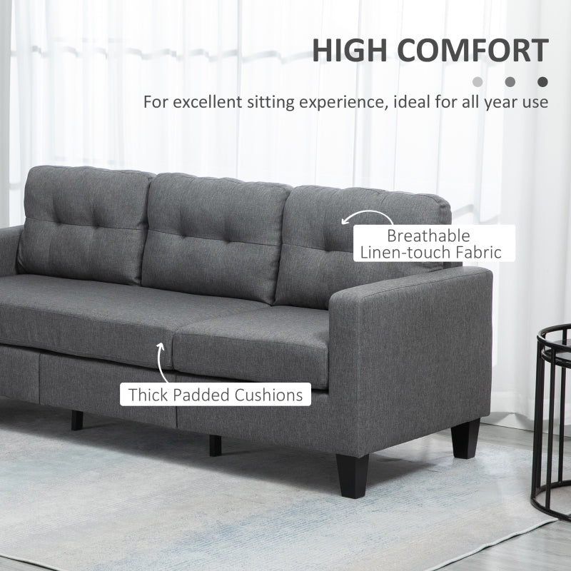 Carmen 77" Grey Upholstered Reversible Sectional Sofa - Seasonal Overstock
