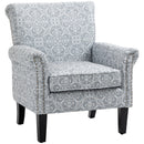 Eirian Nail Head Light Grey Upholstered Accent Arm Chair - Seasonal Overstock