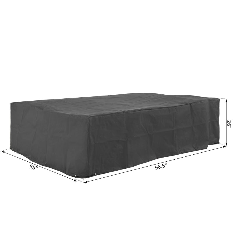 Large Waterproof Outdoor Furniture UV Protective Cover 96.5" x 65.7" x 26.4" - Grey - Seasonal Overstock