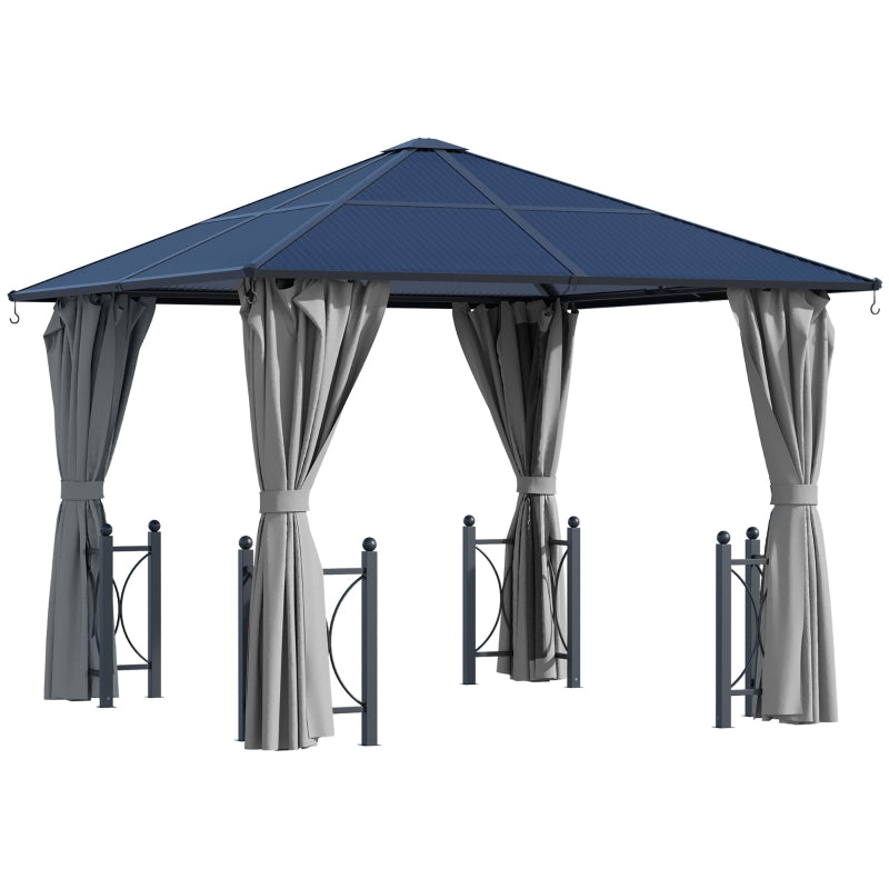 Madison Beach 10' x 10' Steel Gazebo with Polycarbonate Panel Roof