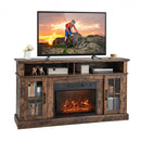 Parker Rustic Brown 1400W Electric Fireplace TV Stand for up to 65" TVs - Seasonal Overstock