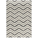 Veda Grey Chevron Area Rug by Vegas Contemporary - Seasonal Overstock