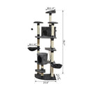 Cat Trees, XL 6.6ft Luxury Cat Tree Condo in Grey - Seasonal Overstock