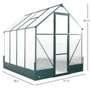 Greenhouses, 8.2' x 6.2' Walk-In Greenhouse with Aluminum Frame, Polycarbonate Panels, Sliding Door - Green - Seasonal Overstock