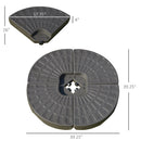 4pc Umbrella Base Plate Weights for Cantilever and Offset Umbrellas up to 220lbs Fill Weight - Seasonal Overstock