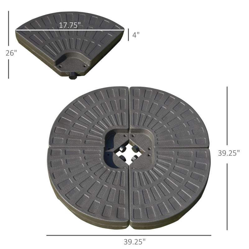 4pc Umbrella Base Plate Weights for Cantilever and Offset Umbrellas up to 220lbs Fill Weight - Seasonal Overstock