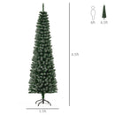 Christmas Trees, 6ft Artificial Snow Dipped Narrow Space Christmas Tree - Seasonal Overstock