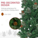 Christmas Trees, 6.5ft Thin Artificial Christmas Tree with Pine Cones - Seasonal Overstock