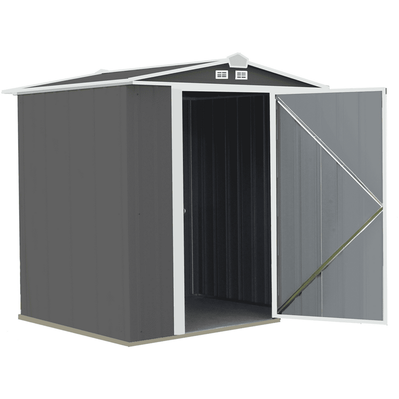 6' x 5' EZEE Shed® Steel Storage Shed - Charcoal and Cream Trim - Seasonal Overstock