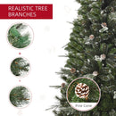 Christmas Trees, 7ft Artificial Pine Christmas tree with Pine Cones & Snow - Seasonal Overstock
