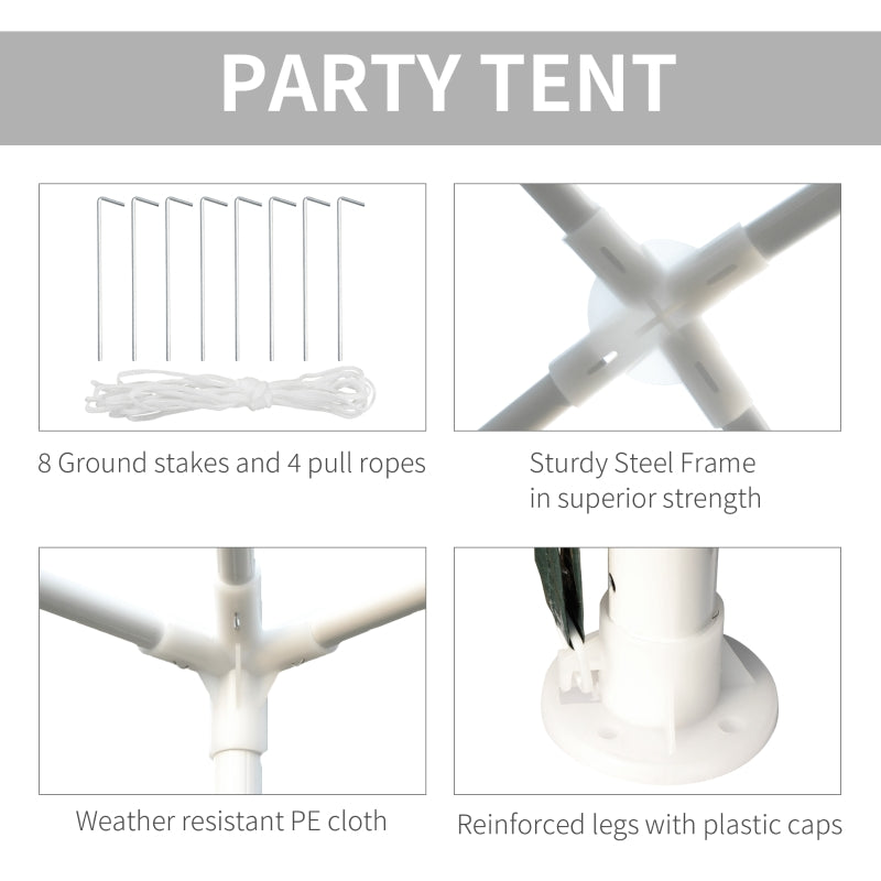 9' x 9' Party Gazebo Canopy Tent - Green - Seasonal Overstock