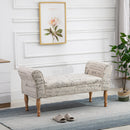 Benches, Bianca 51" White Upholstered Script Bench - Seasonal Overstock