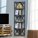 Carey 5 Tier Rustic Industrial Corner Display Shelf - Seasonal Overstock