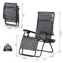 Patio Furniture, Darius 2pc Zero Gravity Chair Set - Grey - Seasonal Overstock