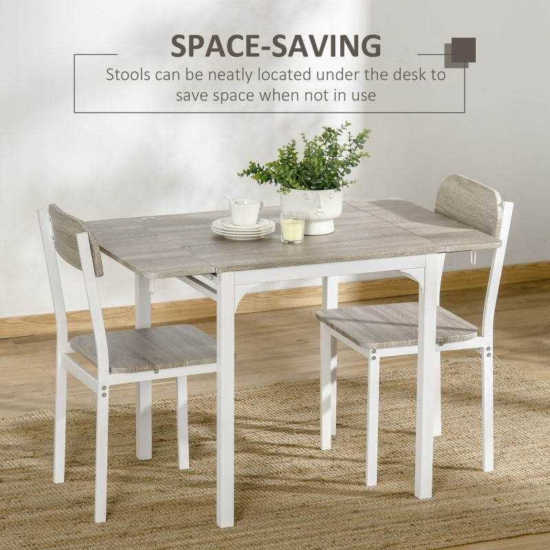 Gracie 3pc Drop Leaf Table and 2 Chairs Dinette Set - Seasonal Overstock