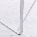 Hutton Minimalist White Glass Top Desk - Seasonal Overstock