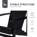 Linkin Wood Adirondack Chair in Black - Seasonal Overstock