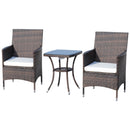 Patio Furniture, Okana 3pc Rattan Patio Chairs & Table Set - Coffee Brown - Seasonal Overstock