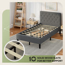 Tomi Twin Size Upholstered Platform Bed - Seasonal Overstock