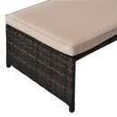 Vina 3pc Outdoor Patio Sofa with RHF Chaise and Table - Beige / Brown - Seasonal Overstock